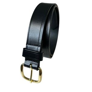 Boston Leather Men's Off Duty Belt Black 1.25" Wide LARGE 40" Strap EUC